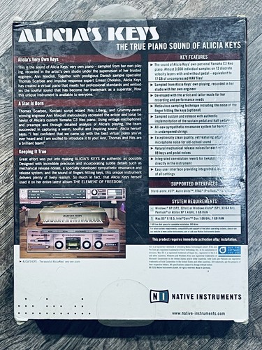 Native Instruments Alicia’s Keys The True Piano Sounds Of Alicia Keys 🆓 SHIP - Picture 3 of 13