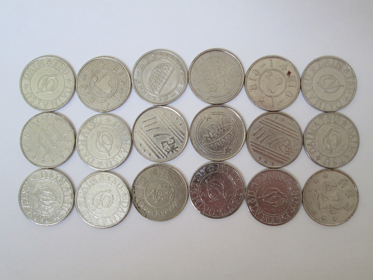 Vtg Old Pochinco Tokens Japan Lot Set Coin Lg Collection