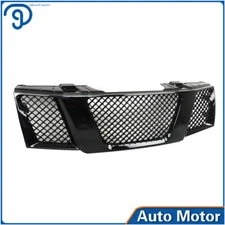 For 2005-2007 2008 Nissan Navara Frontier Front Grill  Gloss Black Plastic Grill