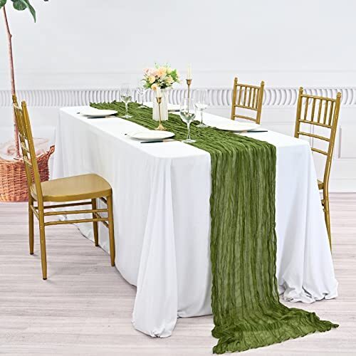20 Pack 10ft Cheesecloth Table Runner Olive Green Table Runner 35x120