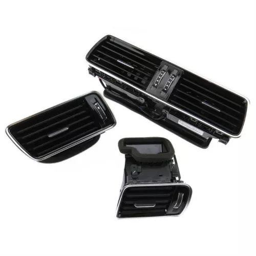 3x Chrome Piano Black Dashboard Air Condition Vents For VW Passat B6 B7 CC - Picture 7 of 8