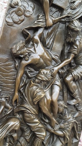 Bronze der Kalvarienberg religiös Wandrelief Heißguss Basrelief Skulptur Figur - Bild 8 von 10