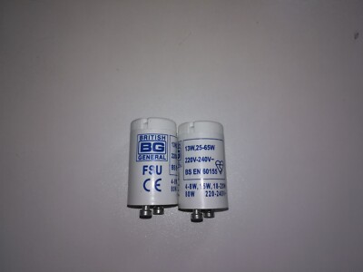 2x BG FSU UNIVERSAL LEUCHTSTOFFRÖHRE STARTER 4-80W (BRITISH GENERAL) 220-240V