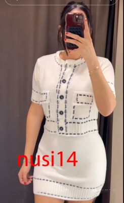 ZARA NEW WOMAN SHORT SLEEVE STITCHED KNIT JACKET WHITE S,M,L 3920/148/250