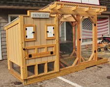 Wooden Tall Outdoor Chicken Coop with Run 4' x 6' x 10' 