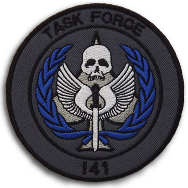 CALL OF DUTY TASK FORCE 141 MORALE HOOK PATCH SWAT DARKBLUE EMBROIDERED ...