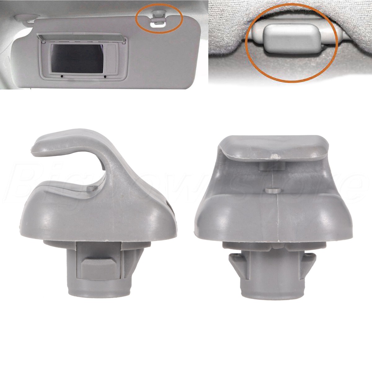 2Pcs Car Sun Visor Clips 88217-S04-003ZA for CR-V 2007-2011 Civic