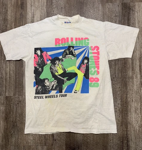 Rolling Stones Steel Wheels Concert Tour Tshirt 1980s vintage concert t-shirt, vintage, single stitch, B+ condition