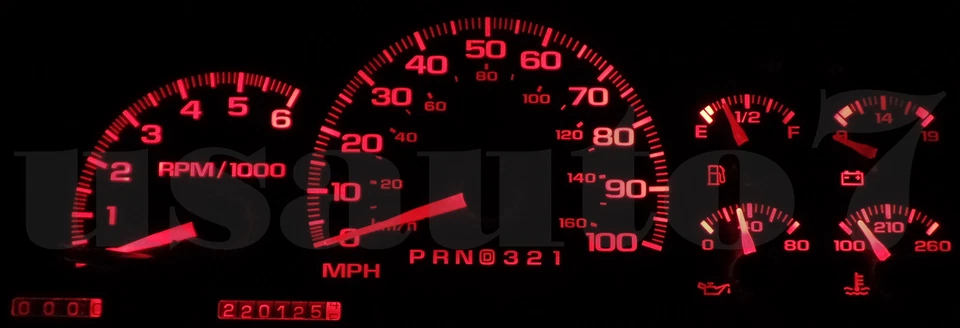 NEW Dash Cluster Gauges RED LED LIGHT KIT Fit 95-98 GMC C1500 K1500 Sierra Truck Foto 3 de 4