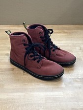 Dr. Martens Shoreditch Women's Maroon Boots US 6 L Doc Air Wair Canvas Red AW004