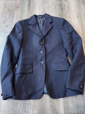 Veste D'équitation Rayée Bleue Fille PYTCHLEY England Phillips & Piper D'occasion