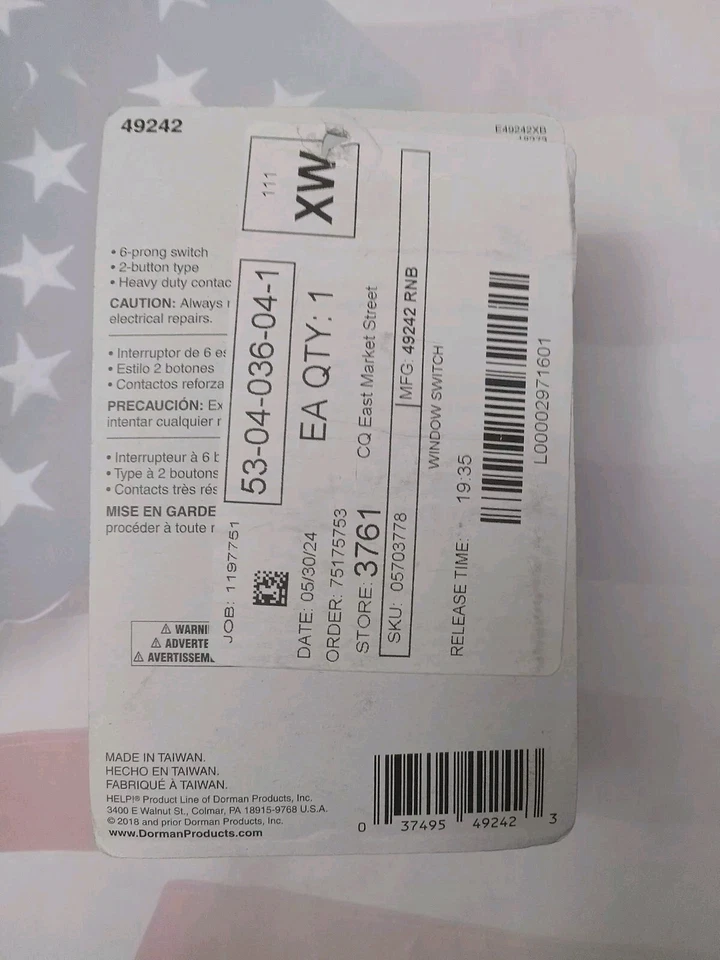 Interruptor ventana puerta 1979-1996 varios modelos GM Dorman 49242 Foto 3 de 3