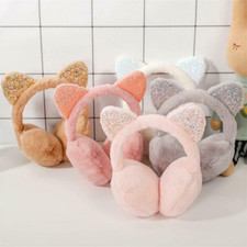 Winter Women Kids Soft Cute Cat Earmuffs Ladies Girl Earflap Warmers Ear Muffs