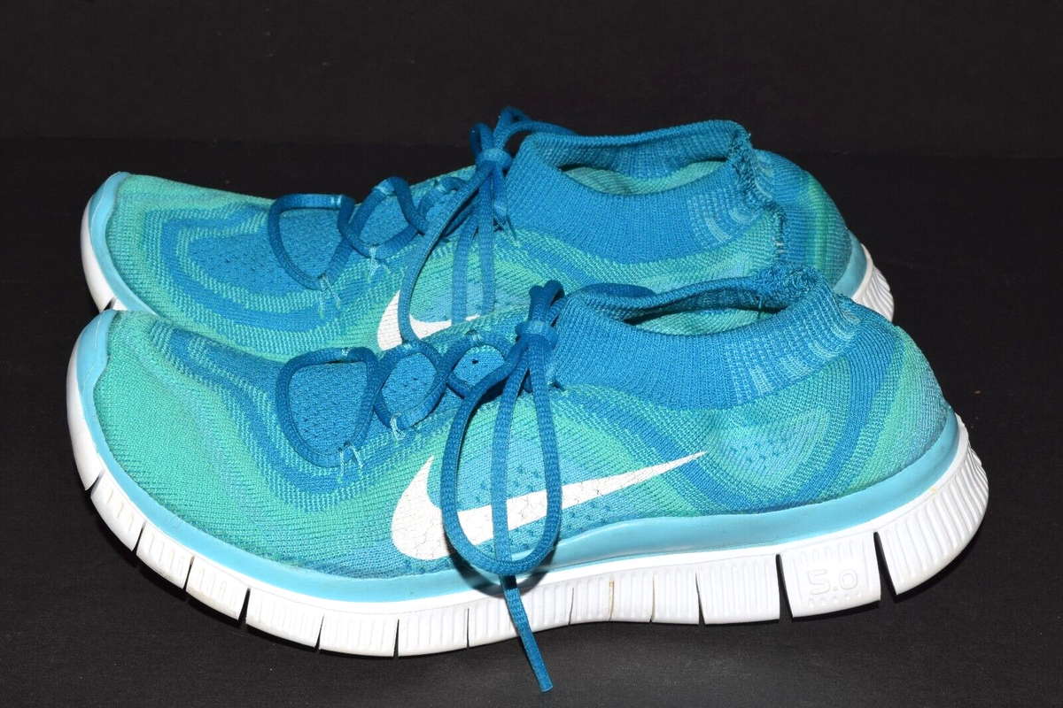 ナイキ Nike Free 5.0 Flyknit Women's Running Shoes Size 8 Atomic Teal