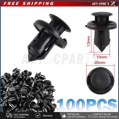 100 Pcs Bumper Splash Hood Fender Guard Retainer Fasteners Clips For