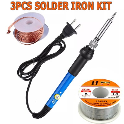 Soldering Iron Electric Gun Adjustable Temperature 60W Welding Solder Wires Kit