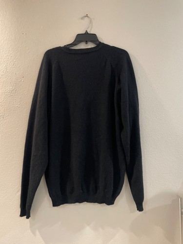 Embassy Row Black 2-ply 100% Cashmere Pullover Long Sleeve Sweater Men's size L - Picture 2 of 6