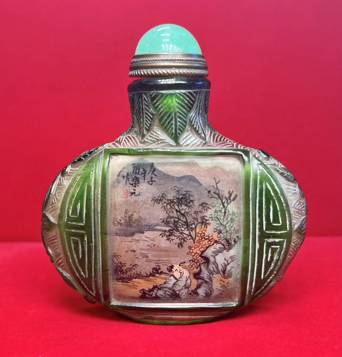 玻璃古董原件1900-1940 年中国鼻烟壶| eBay