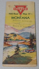 1930 Conoco oil company gas station map of Montana