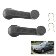 Pair Window Crank Handle Regulator Grey Fits Honda All Model Civic Accord CX DX