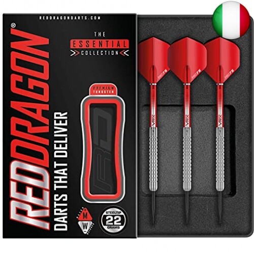 RED DRAGON Hell Fire A: 22g Freccette Tungsteno con Punta Acciacio, Voli e
