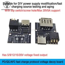 PD/QC/AFC Fast Charge Protocol Decoy Trigger Module Support 9V 12V 15V 20V