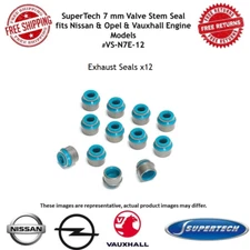 SuperTech 7mm Valve Stem Exhaust Seal Set of 12 For Nissan Opel Vauxhall Engines