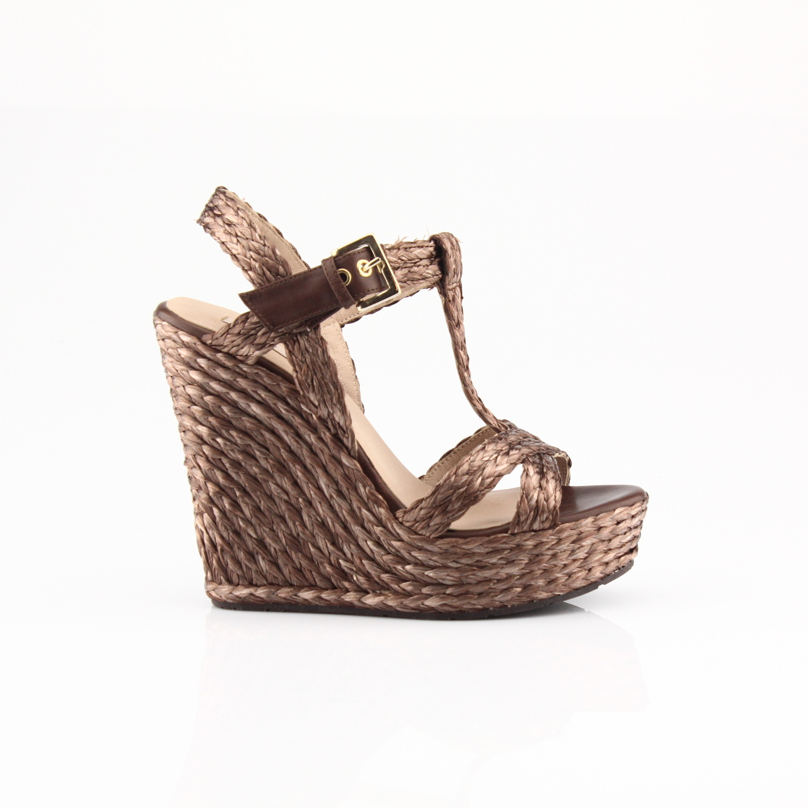 PURA LOPEZ MIT KEILE SCHUHWERK FRAU SANDALE GEFLOCHTEN+LEDER marrón - FD33 PURA LOPEZ MIT KEILE SCHUHWERK FRAU SANDALE GEFLOCHTEN+LEDER marrón - FD33