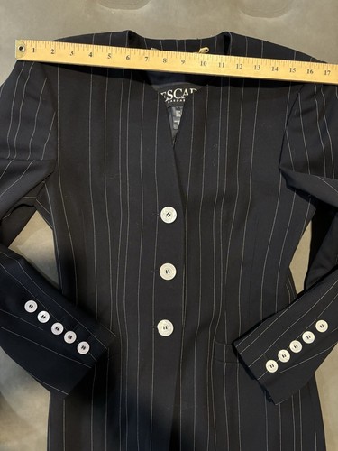 Escada Women’s Pant Suit Size 34 Wool Pinstripe - Picture 17 of 19