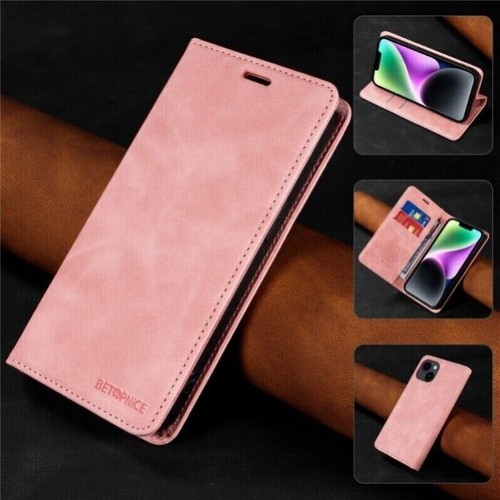 For iPhone 16e 15 14 13 12 11 Pro Max 8+ SE Case Wallet Leather RFID Flip Cover - Picture 41 of 66