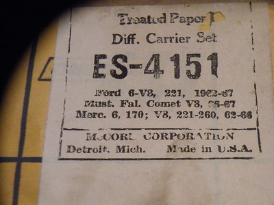 NOS McCord Diff Gasket Ford 6 V8 221 62-67 Mustang Falcon Comet 66-67 ES-4151