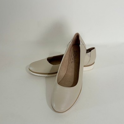 SOUL Naturalizer Idea Ballet Wedge Slip On Shoes Flats Solid Porcelain Size 7