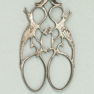 Antique Steel Birds Embroidery Scissors Italian Circa 1890s