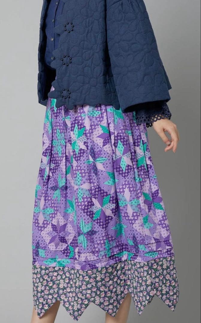 MUVEIL patchwork multiprint skirt - image 5