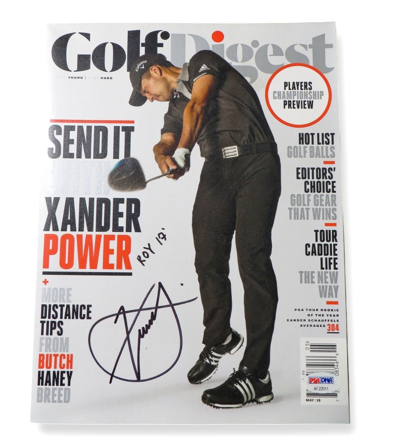 Xander Schauffele Autographed Signed Magazine Golf Digest May 2018 "ROY 17" PSA AF22911 