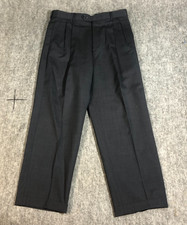Joseph  Feiss Dress Pants Mens 32 Gray Straight Leg Flat Front 100 Wool