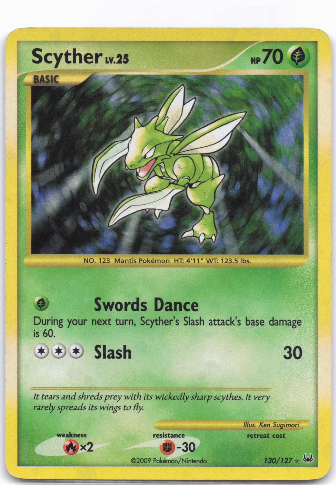 Platinum #130/127 Scyther holo MP