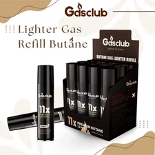 11X Refined Butane Lighter Gas Fuel Refill Gasclub 300ML 10.14 oZ 12/24 Can