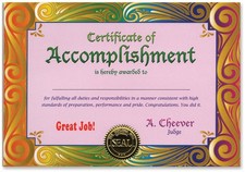 Certificate Of Accomplishment of Size 5" x 7" for Halloween - Beistle