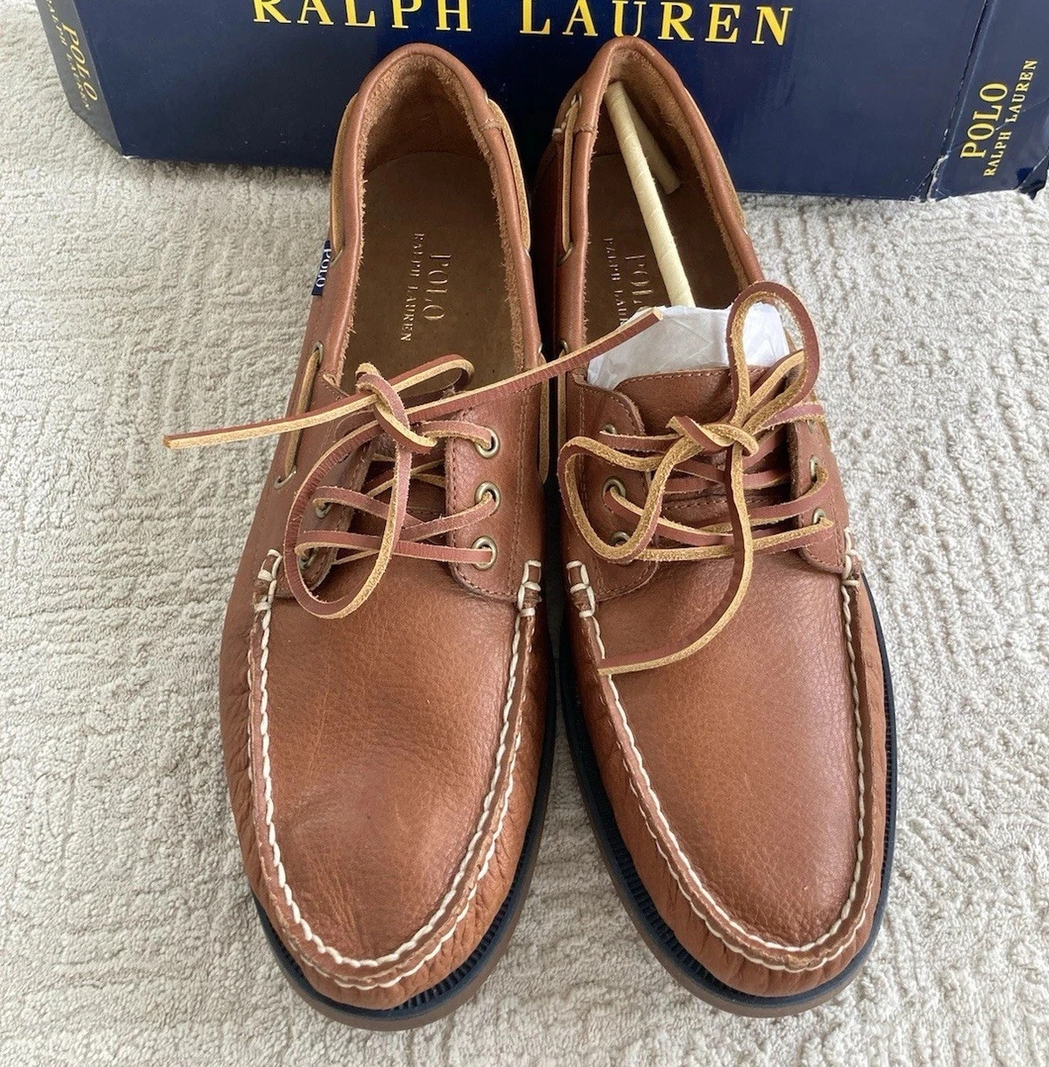 Ralph Lauren Boat Shoe Casual Shoes for Men with Upper Leather for