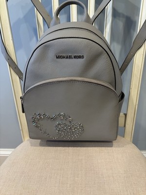 Michael Kors Women's Leather Abbey Heart Backpack Star Studded Gray