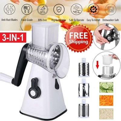 3-Klingen Dreh-Schneidemaschine   Für Obst, Gemüse, Käse & mehr