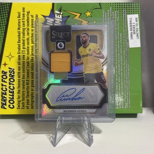 2023-24 Panini Select EPL Matheus Cunha Silver Patch Auto Autograph Manchester U