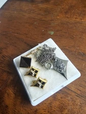 ANTIQUE KAPPA ALPHA THETA SORORITY PIN SET WITH WATCH CHARM