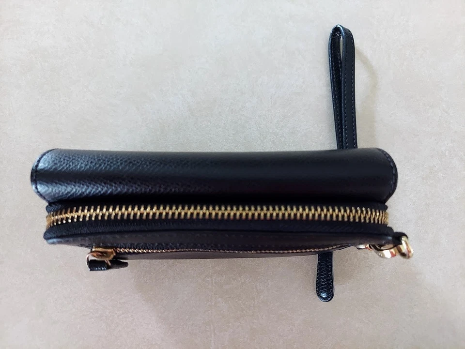 Vera Bradley Zip-Around Wristlet Classic Black Leather Organization Clutch Bag - Image 4 of 4