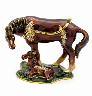 JWT Astyle Thoroughbred Horse Hinged Trinket Boxes with Crystals.Collectible ...