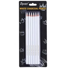 6 Pcs White Charcoal Pencils Drawing Set Sketch Highlight Pencil Hard