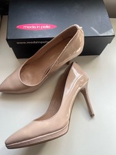 Womens High Heels Size 6 MODA IN PELLE Nude Boxed Pointed Toe Occasion Wear Vgc
