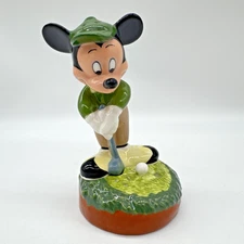 Vintage Disney Mickey Mouse Golfing Salt & Pepper Shakers 4 1/2" Tall Cruet Rare