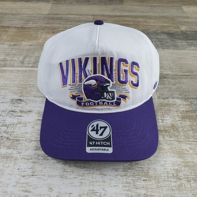 Minnesota Vikings NFL 47 Hitch Snapback Hat White Purple Adjustable Cap NEW